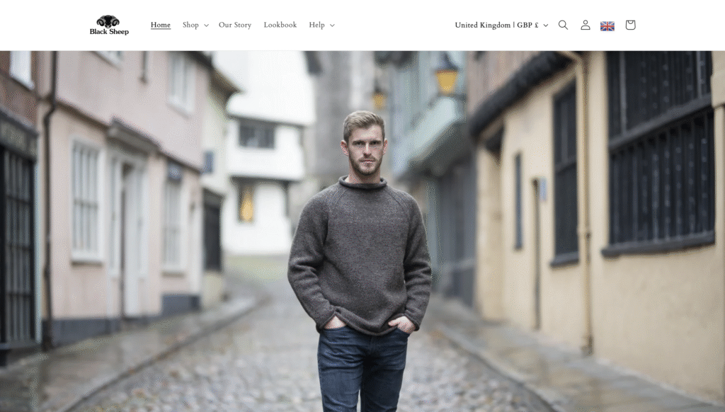 Black Sheep Knitwear - Homepage Website Redesign & Social Media Management