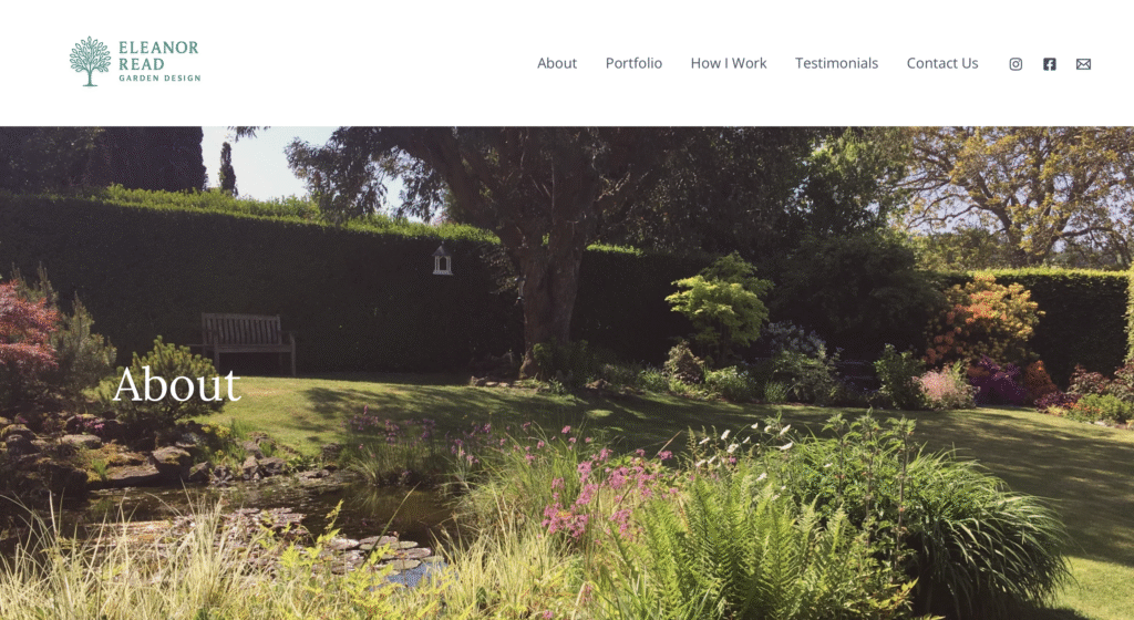 Eleanor Read Garden Design - About Page Complete Website Build & Brand Launch