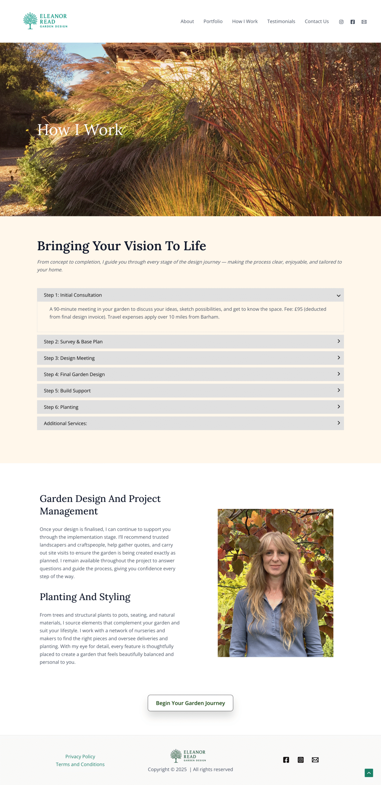Example of a recent website build: Eleanor Read Garden Design Web Design and development example